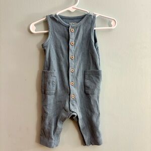 Carter's Baby Ribbed Jumpsuit in Soft Blue- 3 month